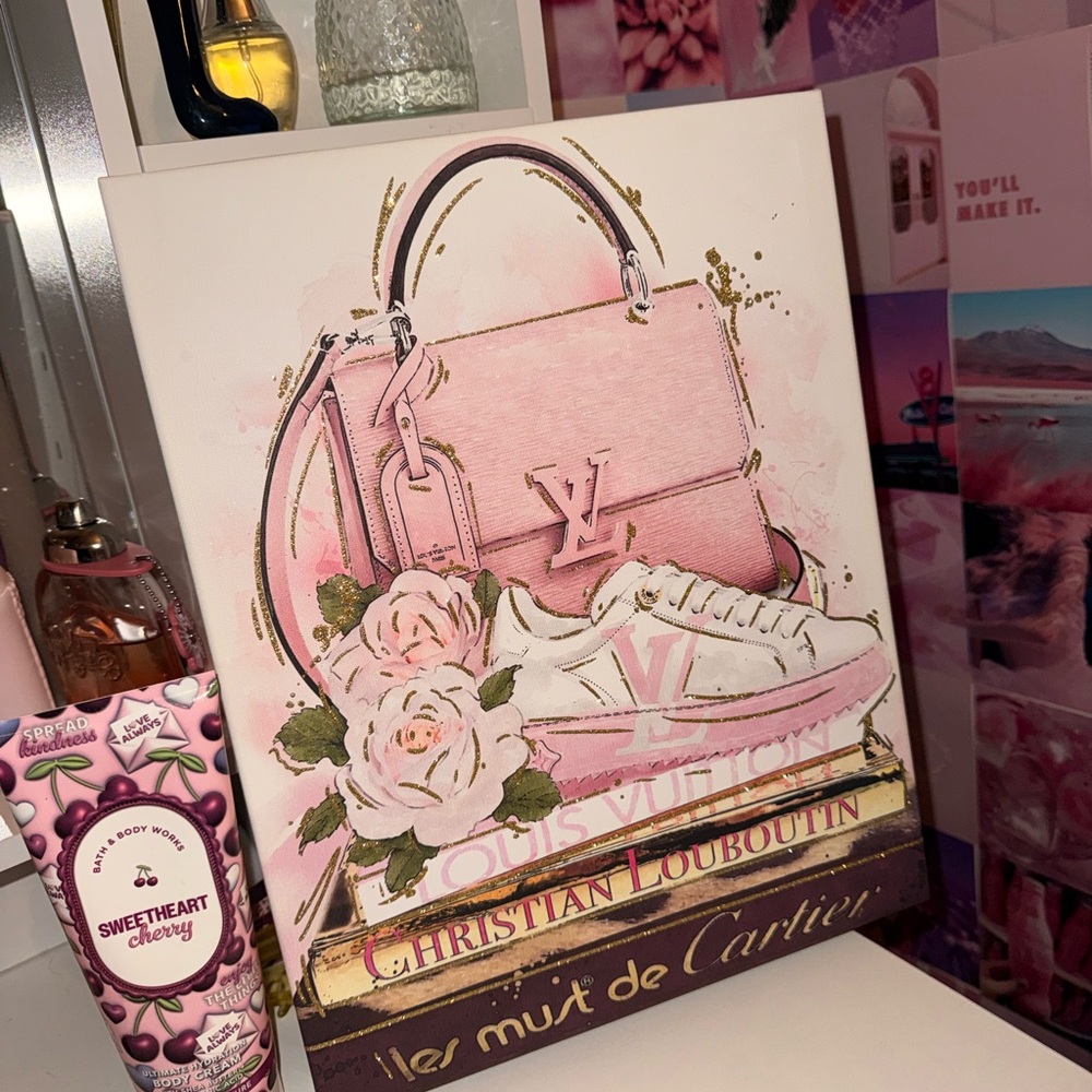 Pink and White Canvas Art